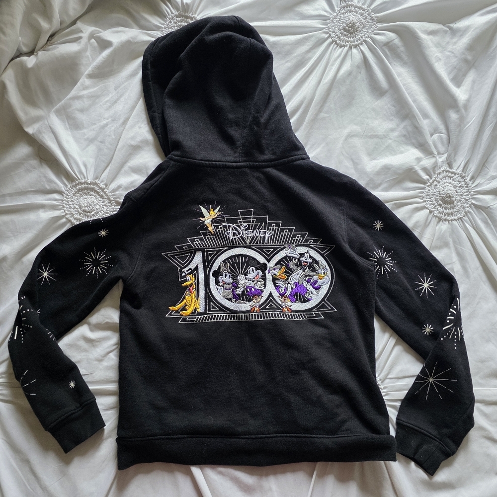 Disney Parks Mickey & Friends Disney100 Celebration Zip Front Hooded Sweatshirt